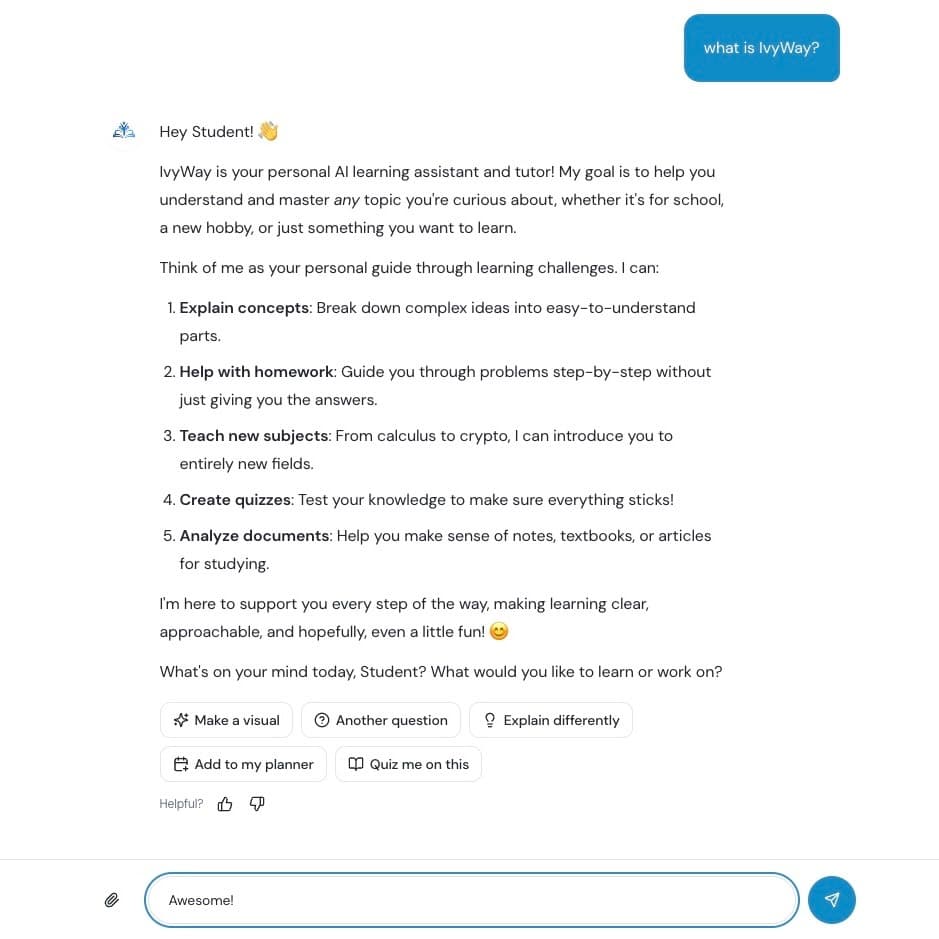 IvyWay AI chat